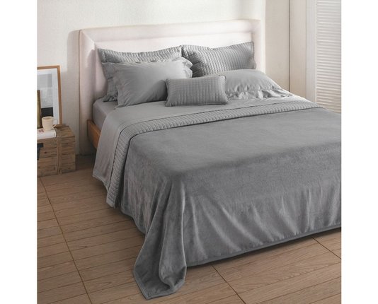 Cobertor Super King 100% Poliéster Aspen Buddemeyer Cinza 2,60 x 2,70 m