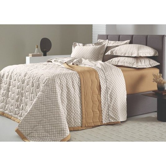 Colcha Queen Morello 300 Fios Estampado Trussardi 