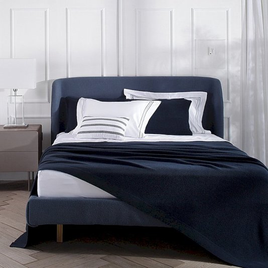 Colcha Queen Tricot Turim Buddemeyer Luxus Azul Marinho
