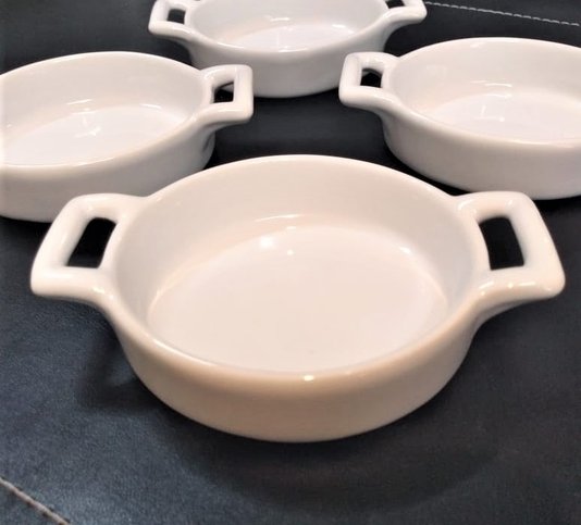 Conjunto 04 Peças Petisqueira Redonda Rojemac White 10x6,5cm
