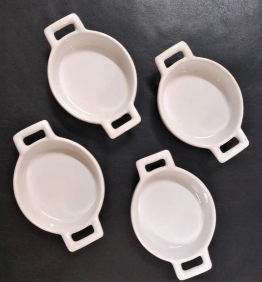 Conjunto 04 Peças Petisqueira Redonda Rojemac White 10x6,5cm