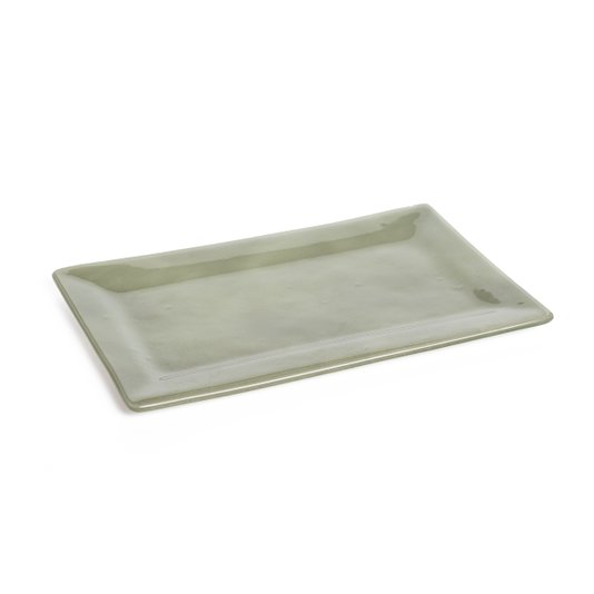 Conjunto 04 Pratos Retangulares Em Vidro Fendi 25 x 16 cm