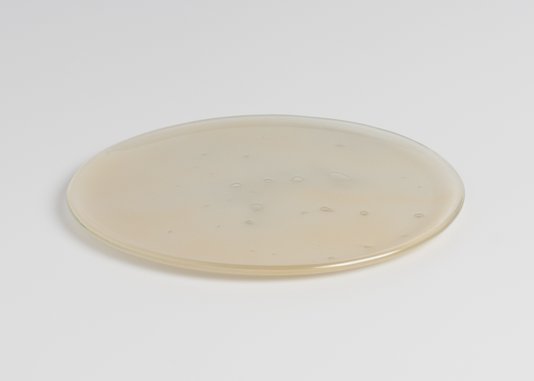 Conjunto 04 Pratos Sobremesa Com Borda Em Vidro Mel
