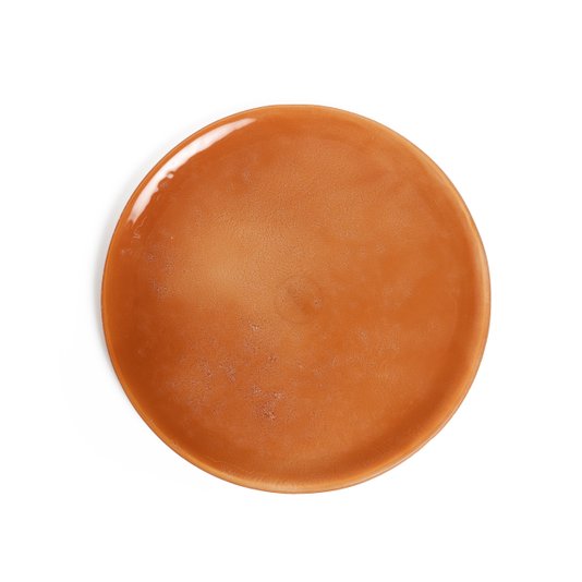 Conjunto 04 Pratos Sobremesa Em Vidro Ocre