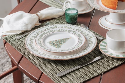 Conjunto 06 Pratos De Sobremesa Classic Christmas Alleanza Cerâmica