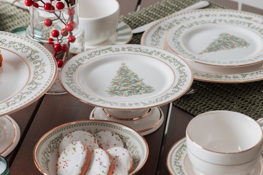 Conjunto 06 Pratos De Sobremesa Classic Christmas Alleanza Cerâmica