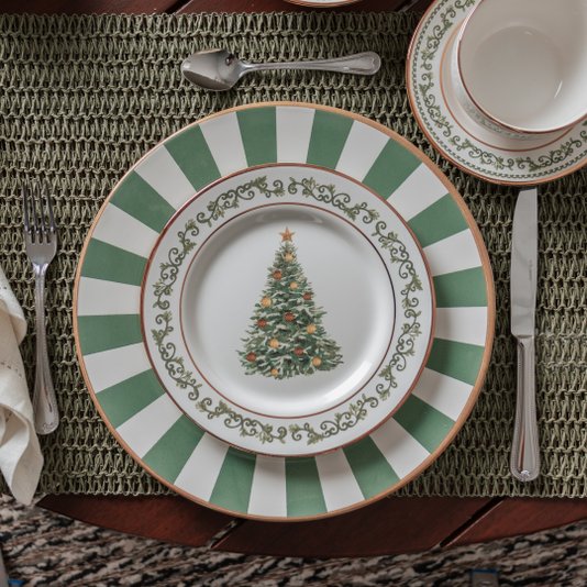 Conjunto 06 Pratos De Sobremesa Classic Christmas Alleanza Cerâmica