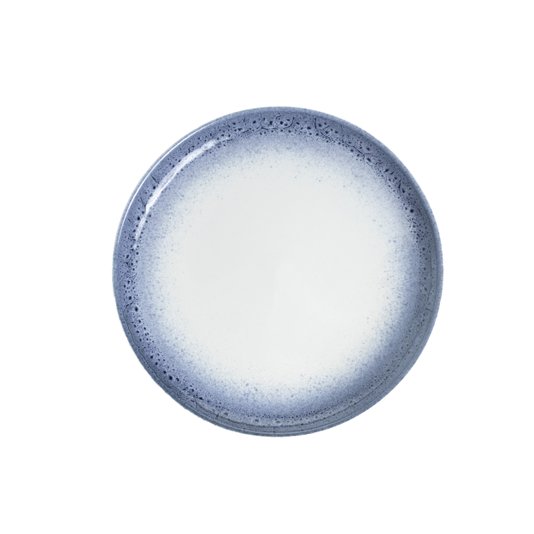 Conjunto 06 Pratos de Porcelana BTC Branco com Detalhe Azul