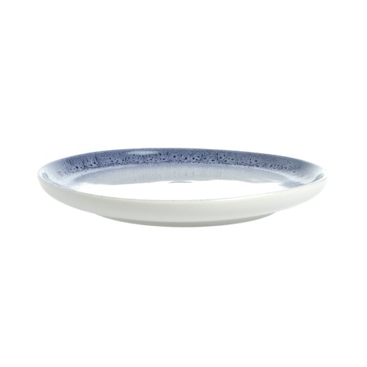 Conjunto 06 Pratos de Porcelana BTC Branco com Detalhe Azul