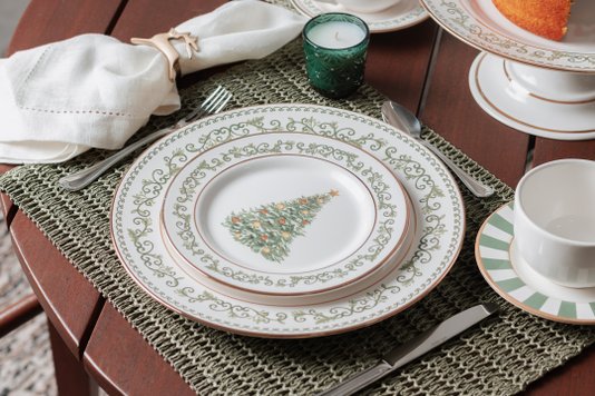 Conjunto 06 Pratos Rasos Classic Christmas Alleanza Cerâmica
