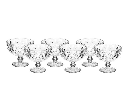 Conjunto 06 Taças Para Sobremesa Diamond Ricaelle 390ml