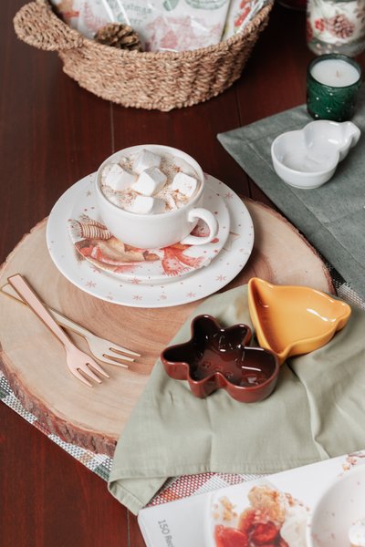 Conjunto 06 Xícaras De Chá Com Pires Sweet Christmas Alleanza Cerâmica