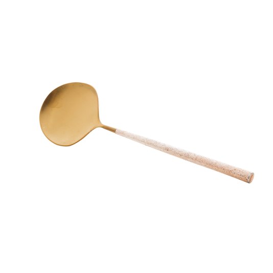 Conjunto Talheres para Salada 2 Peças Aço Inox Wolff Dourado