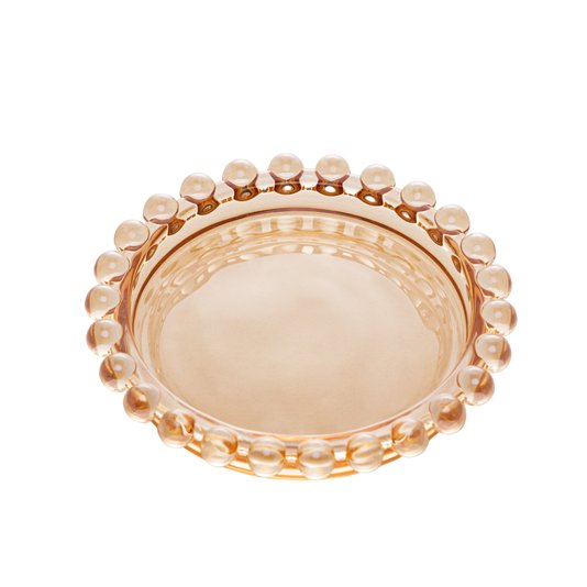 Conjunto 4 Mini Pratos de Cristal Pearl Ambar Wolff 10cm