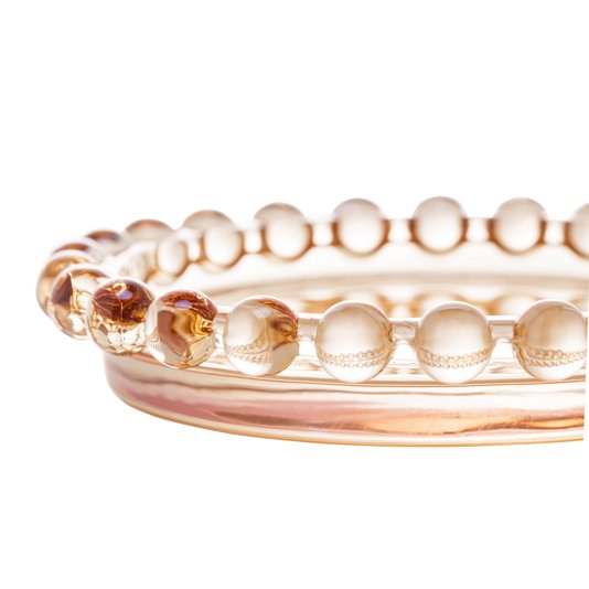 Conjunto 4 Mini Pratos de Cristal Pearl Ambar Wolff 10cm