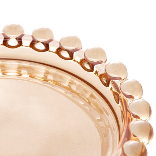 Conjunto 4 Mini Pratos de Cristal Pearl Ambar Wolff 10cm