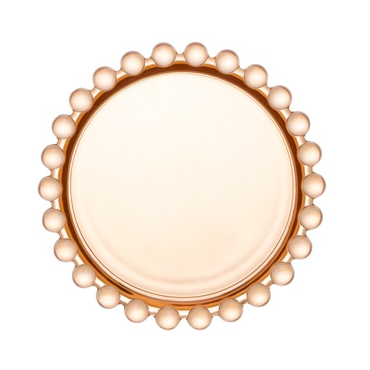 Conjunto 4 Mini Pratos de Cristal Pearl Ambar Wolff 10cm