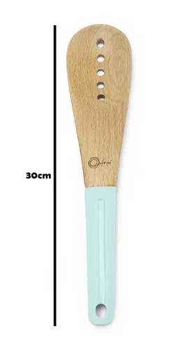 Conjunto 4 Utensilios De Madeira E Silicone Oxford Water Blue