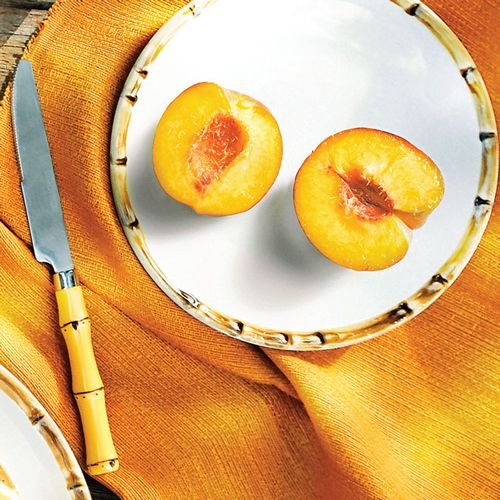 Conjunto 06 Pratos para Sobremesa Bambu Scalla Cerâmica Branco