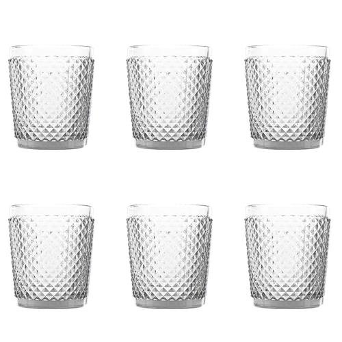 Conjunto de 6 Copos de Vidro Bico de Jaca Bon Gourmet Incolor 300 ml