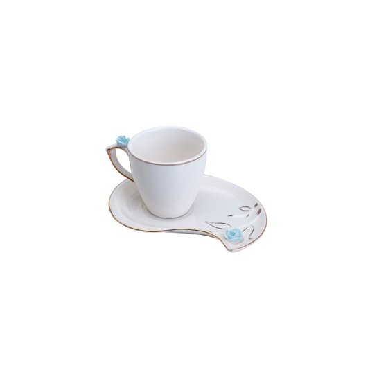 Conjunto De 6 Xícaras Com Pires Para Chá De Porcelana Wolff Flowers Design 200 ml