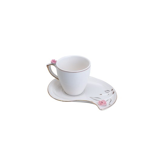 Conjunto De 6 Xícaras Com Pires Para Chá De Porcelana Wolff Flowers Design 200 ml