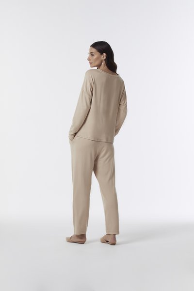 Conjunto Longo G Lorella Trussardi Caramelo