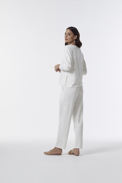 Conjunto Longo M Lorella Trussardi Branco