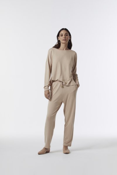 Conjunto Longo M Lorella Trussardi Caramelo