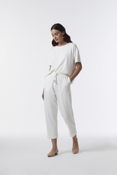 Conjunto Manga Curta G Belle Trussardi Branco