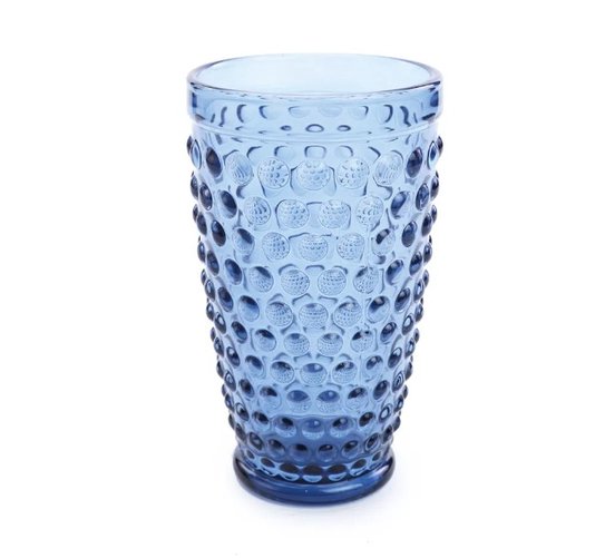 Copo de Vidro Azul com Bolhas 380 ml Cromus
