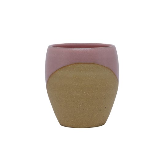 Copo em Cerâmica Tubo Luli Ateliê Rosa Tulipa 