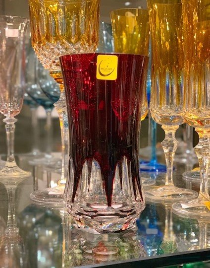 Copo Long Drink em Cristal Overlay Mozart Vermelho 400 ml
