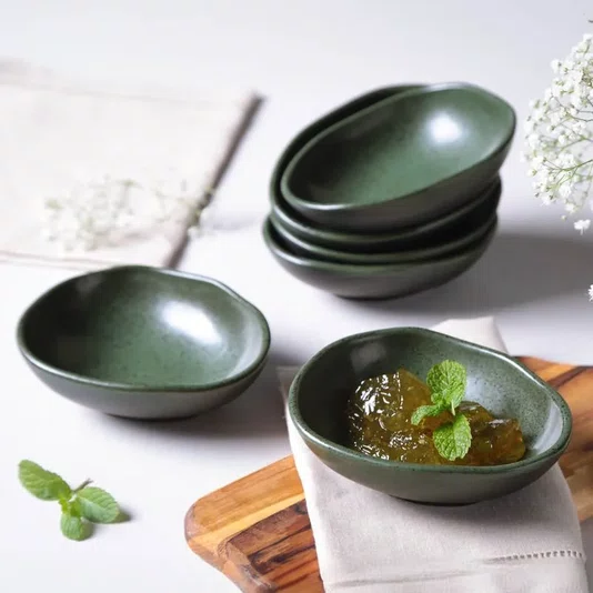 Cumbuca Oval Orgânico Greenery Porto Brasil 14,5 cm