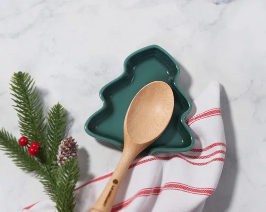 Descanso para Colher Árvore Natal Holly Le Creuset Branco 14cm