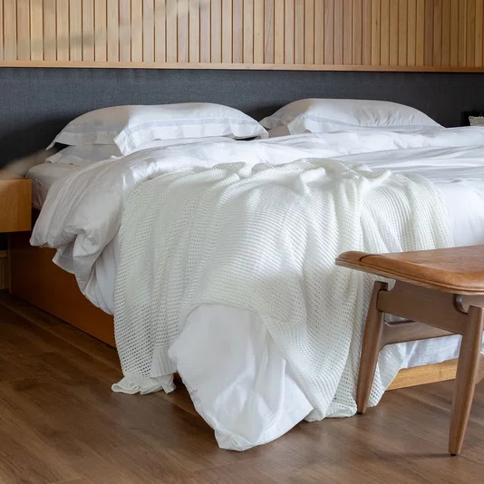Capa Para Duvet King Linho Square Artelassê Branco