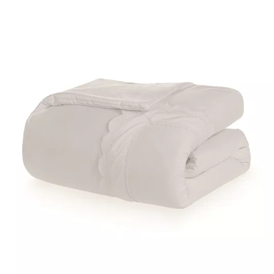 Edredom Bambini Bianchi 300 Fios Trussardi Branco e Branco 110cm x 160cm