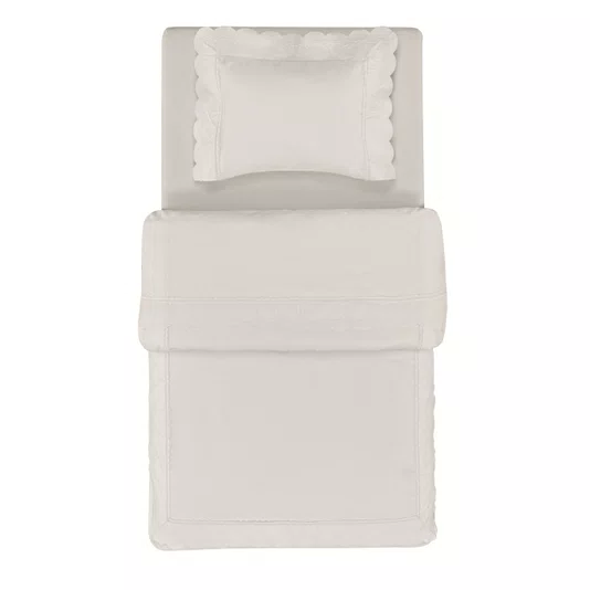 Edredom Bambini Bianchi 300 Fios Trussardi Branco e Branco 110cm x 160cm