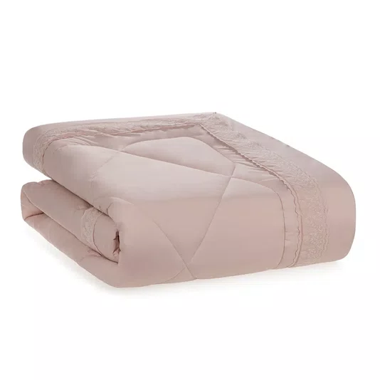 Edredom Casal Caprioli 200 Fios Trussardi Rosa Quartzo/Soft Nude 2,20 x 2,50 m