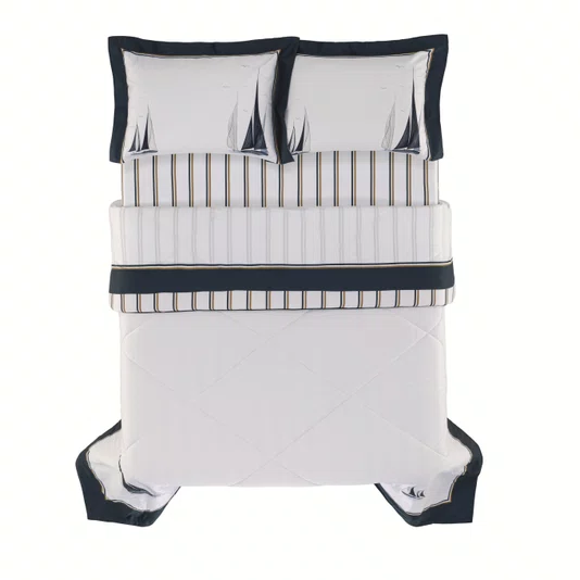 Edredom Casal Veleiro 300 Fios Trussardi Estampado 220cm x 270cm
