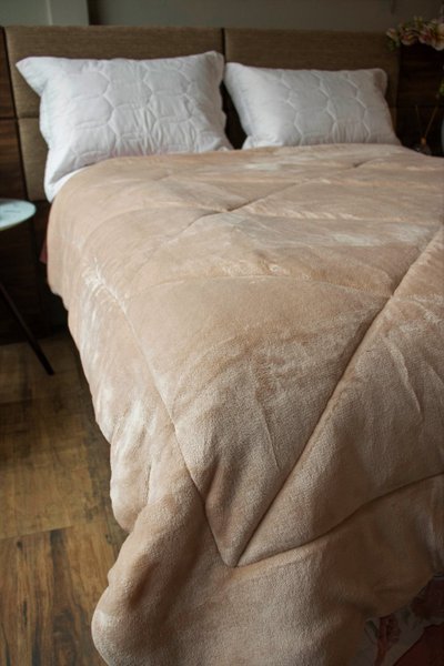 Edredom Genebra Sherpa LCL Casal Bege 1,80x2,20m