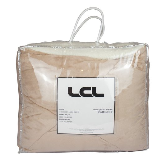 Edredom Genebra Sherpa LCL Casal Bege 1,80x2,20m