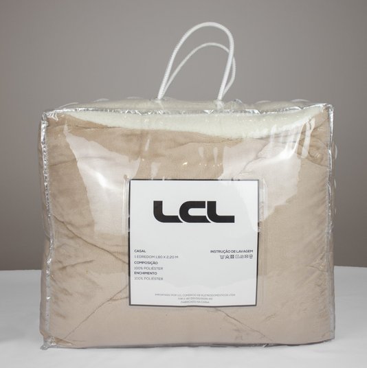 Edredom Genebra Sherpa LCL Casal Bege 1,80x2,20m
