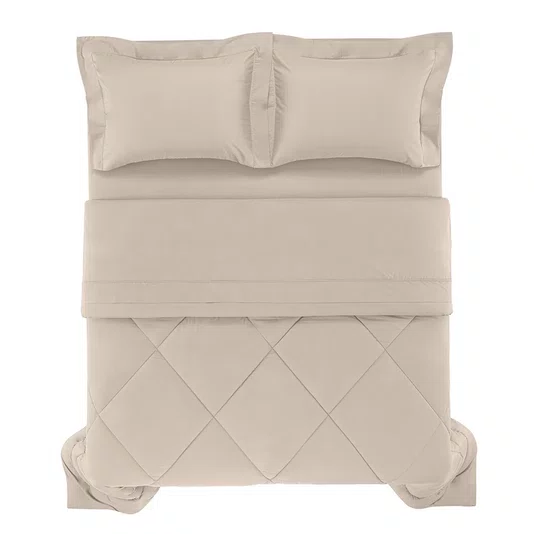 Edredom Grasso 300 Fios Trussardi Nocciola Casal 2,20x2,50