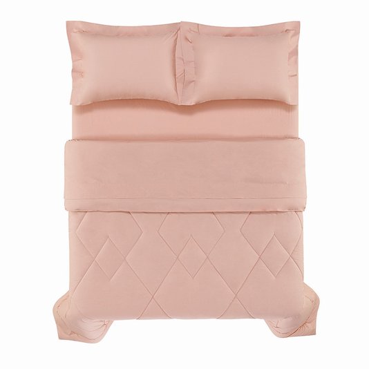 Edredom Queen 300 Fios Perini Trussardi Rosa Perla