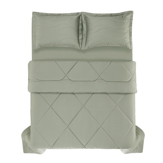Edredom Queen Grasso 300 Fios Trussardi Pistacchio