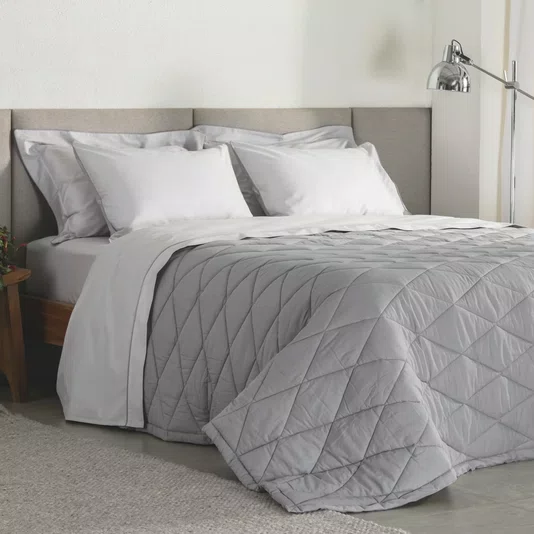 Edredom Super King Basic Percalle Buddemeyer Cinza