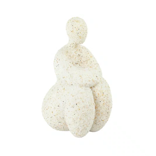 Escultura em Resina Mulher Sentada Lucatti Bege