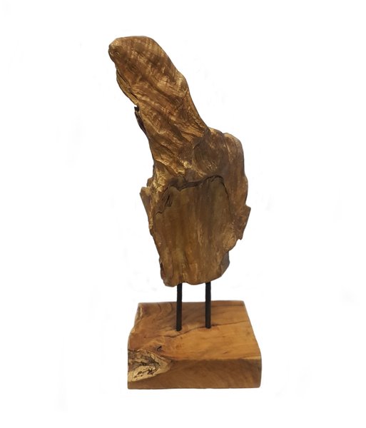 Escultura Tronco Raiz em Madeira Teka Thay Thay 40 cm