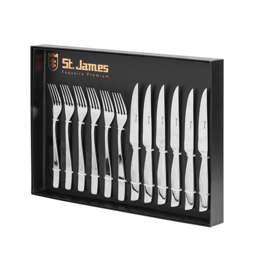 Faqueiro 12 Peças para Churrasco Wish St. James Inox